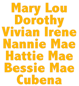 Mary Lou Dorothy - custom Vinyl Transfer (Gold Metallic vinyl)