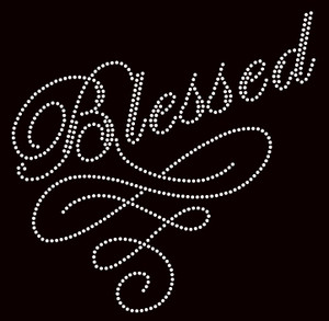 Blessed (cursive heart shape) - custom Rhinestone Transfer Blessed (cursive heart shape) - custom Rhinestone Transfer