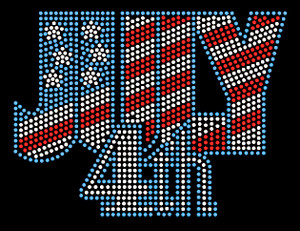 July 4th text, 4th of July Rhinestone Transfer July 4th text, 4th of July Rhinestone Transfer