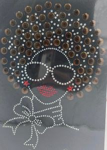 Afro Girl 13mm (Coffee) Rhinestone Transfer Afro Girl 13mm (Coffee) Rhinestone Transfer