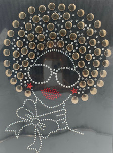 Afro Girl 13mm (Light coffee) Rhinestone Transfer Afro Girl 13mm (Light coffee) Rhinestone Transfer