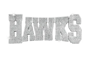 Hawks Mascot Rhinestone Transfer Iron On