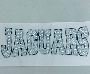 JAGUARS Mascot Rhinestone Transfer Iron On JAGUARS Mascot Rhinestone Transfer Iron On
