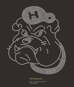 (New) Bulldog Face Custom Rhinestone Transfer (New) Bulldog Face Custom Rhinestone Transfer