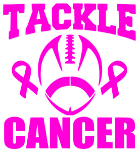 (2 Qty) TACKLE CANCER football awareness DTF Transfer