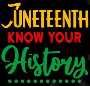 (2 Qty) Juneteenth Know Your History - DTF transfer (2 Qty) Juneteenth Know Your History - DTF transfer