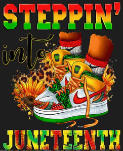 (2 Qty) Stepping into Juneteenth NIKE Shoes Sneakers - DTF transfer (2 Qty) Stepping into Juneteenth NIKE Shoes Sneakers - DTF transfer