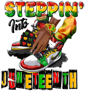(2 Qty) Stepping into Juneteenth Shoes with watch - DTF transfer