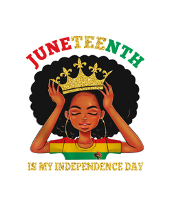 (2 Qty) Juneteenth Independence Day Crown Lady-J001 - DTF transfer