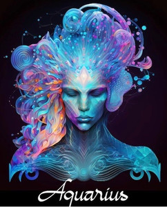 (2 Qty) Aquarius Zodiac Horoscope colorful - DTF transfer (2 Qty) Aquarius Zodiac Horoscope colorful - DTF transfer