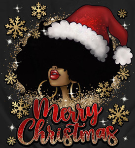 (2 Qty) Merry Christmas Santa Girl Santa Cap hat - DTF transfer (2 Qty) Merry Christmas Santa Girl Santa Cap hat - DTF transfer