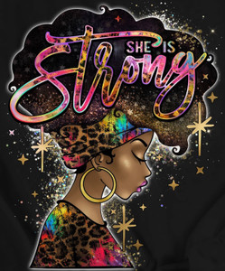 (2 Qty) She is Strong Afro Girl - DTF transfer (2 Qty) She is Strong Afro Girl - DTF transfer