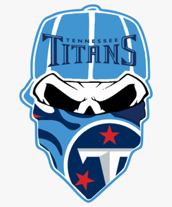 (2 Qty) TITANS Blue Mask Football - custom sports DTF transfer