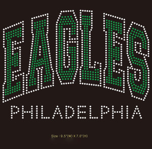 EAGLES PHILADELPHIA Football - custom Rhinestone transfer EAGLES PHILADELPHIA Football - custom Rhinestone transfer