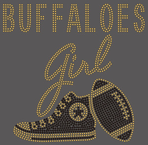 BUFFALOES Girl Tennis Shoe football - custom rhinestone transfer