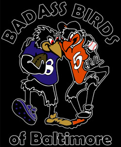 (2 Qty) BADASS BIRDS of Baltimore RAVENS Oralios - custom DTF transfer