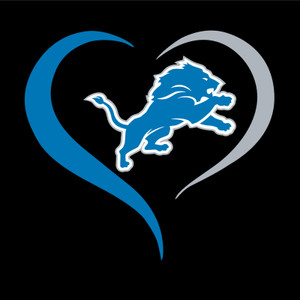 (2 Qty) Detroit Lions Heart - custom sports DTF transfer (2 Qty) Detroit Lions Heart - custom sports DTF transfer