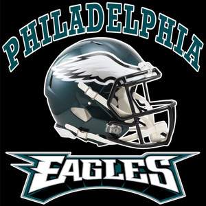 (2 qty) Philadelphia EAGLES Helmet - custom sports DTF transfer