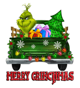 (2 Qty) Merry Grinchmas Truck Christmas - DTF transfer (2 Qty) Merry Grinchmas Truck Christmas - DTF transfer