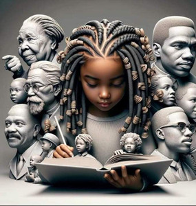 (2 Qty) African Girl reading book - DTF transfer (2 Qty) African Girl reading book - DTF transfer