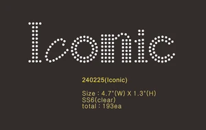 Iconic, (text)  - custom Rhinestone Transfer