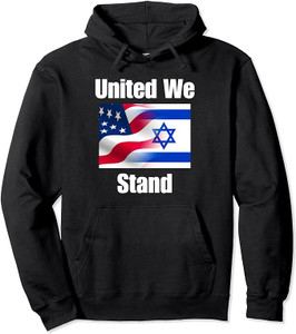American Flag Israel Flag United We Stand for Men and Women Pullover Hoodie American Flag Israel Flag United We Stand for Men and Women Pullover Hoodie