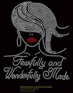 (Digital Download) Fearfully and Wonderfully Made - Rhinestone transfer, SVG, PNG, PDF, DXF, EPS