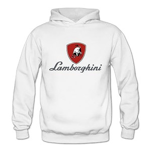 Men's Women's LamborghIni Symbol Hooded Sweatshirt White Men's Women's LamborghIni Symbol Hooded Sweatshirt White