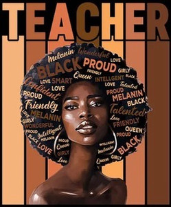 (2 qty) Black Proud Teacher Brown shades - custmo DTF transfer (2 qty) Black Proud Teacher Brown shades - custmo DTF transfer