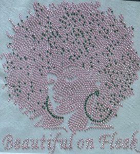 Beautiful on Fleek (Pink and Green) AKA Afro Girl Rhinestone Transfer Beautiful on Fleek (Pink and Green) AKA Afro Girl Rhinestone Transfer