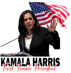 (2 qty) KAMALA HARRIS First Female President - custmo DTF transfer (2 qty) KAMALA HARRIS First Female President - custmo DTF transfer
