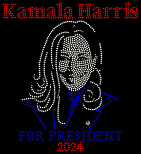 (2 Qty) KAMALA HARRIS for President 2024 - custom Rhinestone Transfer (2 Qty) KAMALA HARRIS for President 2024 - custom Rhinestone Transfer