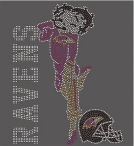 RAVENS Betty Boop - custom Rhinestone Transfer RAVENS Betty Boop - custom Rhinestone Transfer