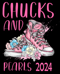 (2 qty) Chucks & Pearls 2024 Pink shoes, Flowers, Sneakers-PNG67 - custom DTF transfer (2 qty) Chucks & Pearls 2024 Pink shoes, Flowers, Sneakers-PNG67 - custom DTF transfer