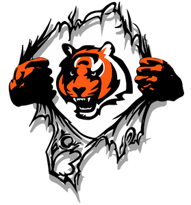 (2 Qty) BENGALS Tiger inside torn shirt - custom Football sports DTF transfer