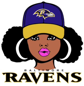 (2 Qty) RAVENS Puff Girl - custom Football sports DTF transfer (2 Qty) RAVENS Puff Girl - custom Football sports DTF transfer