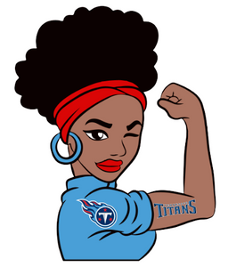 (2 Qty) TITANS Strong Girl - custom Football sports DTF transfer (2 Qty) TITANS Strong Girl - custom Football sports DTF transfer