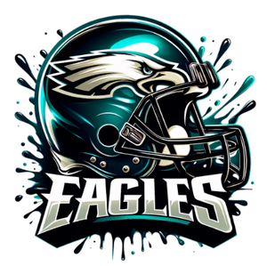 (2 qty) EAGLES Helmet splash Football - custom sports DTF transfer (2 qty) EAGLES Helmet splash Football - custom sports DTF transfer