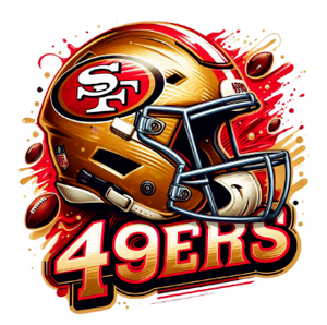 (2 qty) 49ers Helmet spalsh FOOTBALL SPORTS - custom DTF transfer (2 qty) 49ers Helmet spalsh FOOTBALL SPORTS - custom DTF transfer