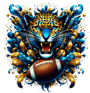 (2 qty) Southern SU Jaguars front face with Football SPORTS - custom DTF transfer 