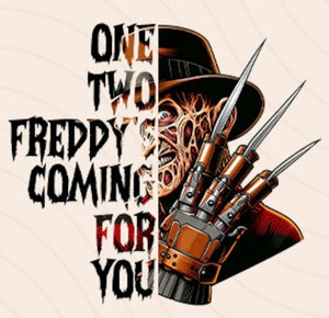 (2 Qty) One Two Freddy's coming to you - custom Haloween DTF transfer (2 Qty) One Two Freddy's coming to you - custom Haloween DTF transfer