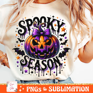 (2 Qty) Spooky Season Pumpkin - custom Haloween DTF transfer (2 Qty) Spooky Season Pumpkin - custom Haloween DTF transfer