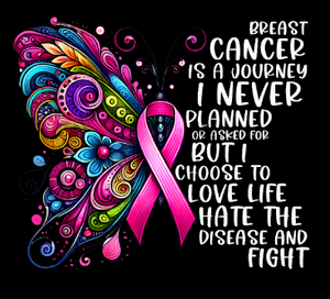 (2 Qty) Butterfly Breast Cancer is a Journey - custom DTF transfer (2 Qty) Butterfly Breast Cancer is a Journey - custom DTF transfer