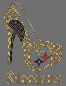 Steelers Large Heel Football custom Rhinestone Transfer
