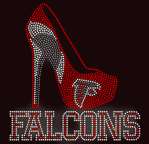 Falcons Large Heel Football Rhinestone Transfer