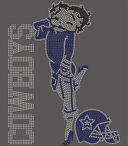 COWBOYS Betty Boop Football - custom Rhinestone transfer