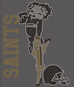SAINTS Betty Boop Football - custom Rhinestone transfer SAINTS Betty Boop Football - custom Rhinestone transfer