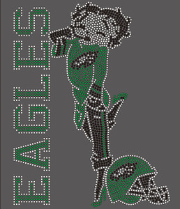 EAGLES Betty Boop Football - custom Rhinestone transfer EAGLES Betty Boop Football - custom Rhinestone transfer