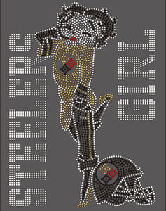 STEELERS Betty Boop Football - custom Rhinestone transfer STEELERS Betty Boop Football - custom Rhinestone transfer