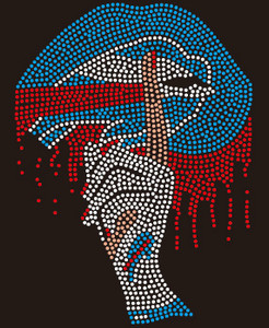 Bills Lips dripping with hand Football - custom Rhinestone transfer